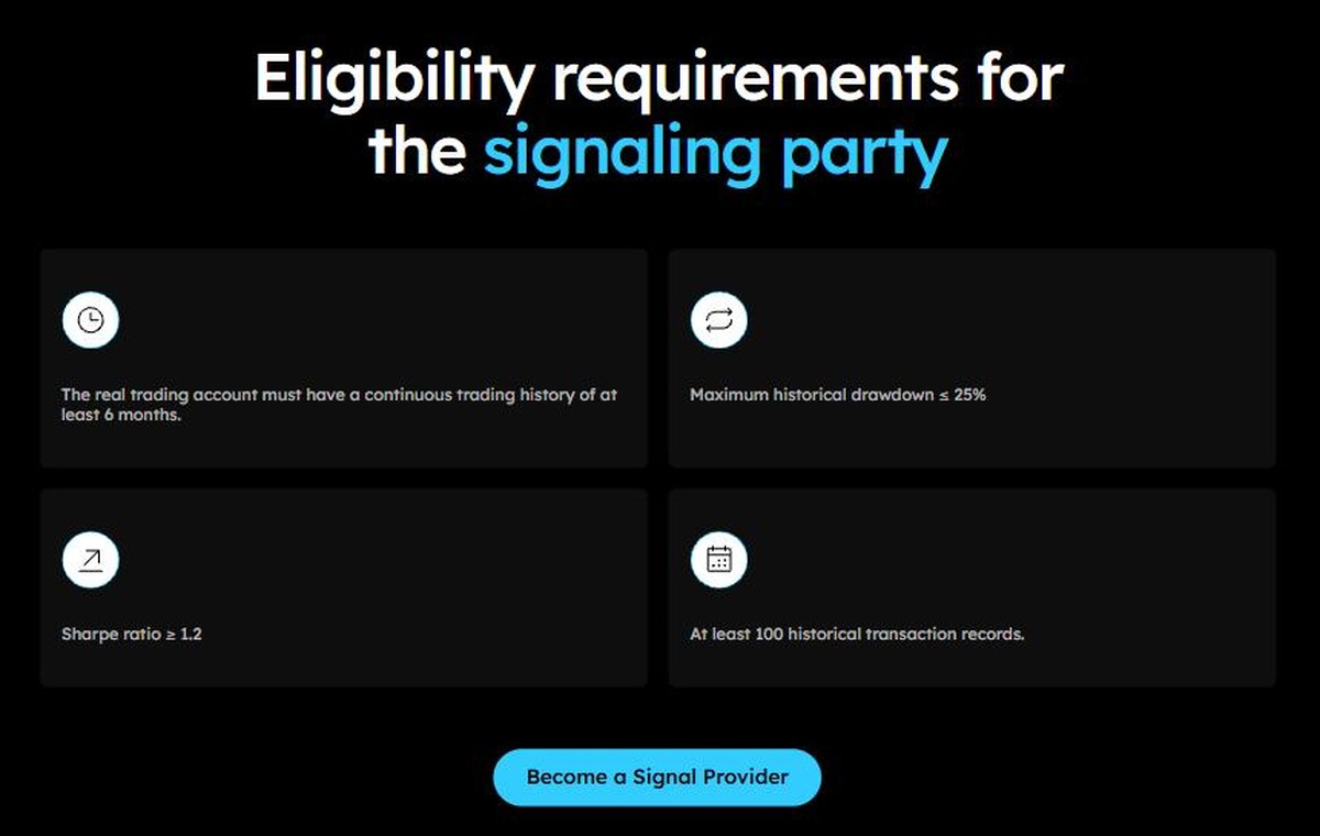 CPT Markets copy trading eligibility requirements for signal providers